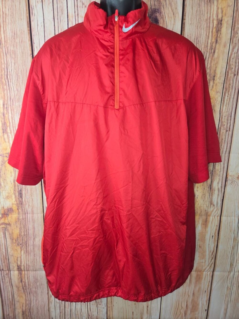 Nike Golf Mens Red Quarter-Zip Windbreaker Jacket Size XL